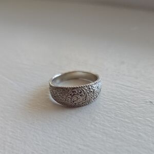 925 Silver Filigree Women's Band Ring